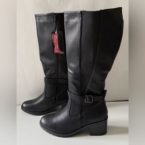 Chicblooms Women's Extra Wide Calf Riding Boots Black Size 9 New with Tags